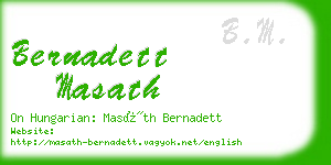 bernadett masath business card